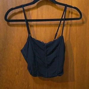 Kendall & Kylie Black Crop Tank Top XS